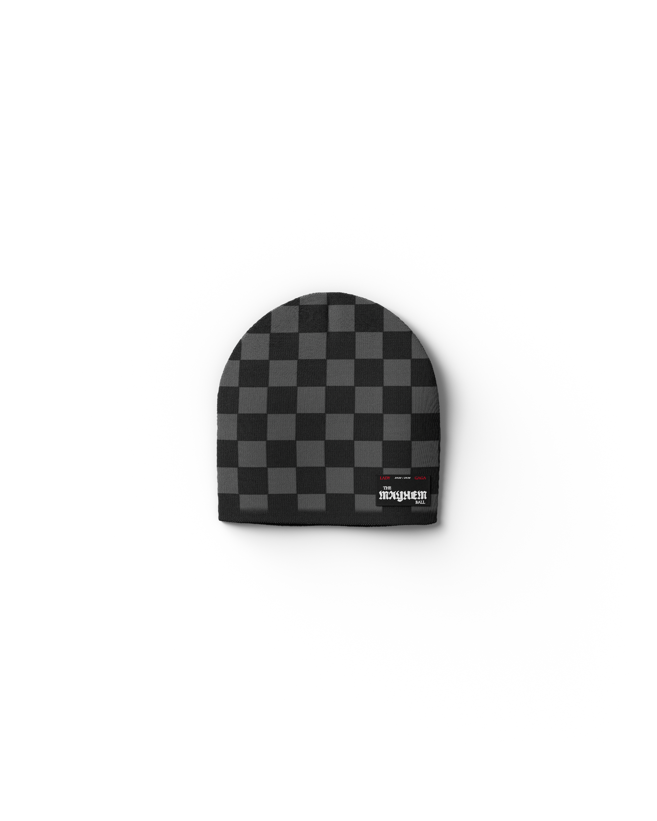 Off With Her Head Gray + Black Beanie Front