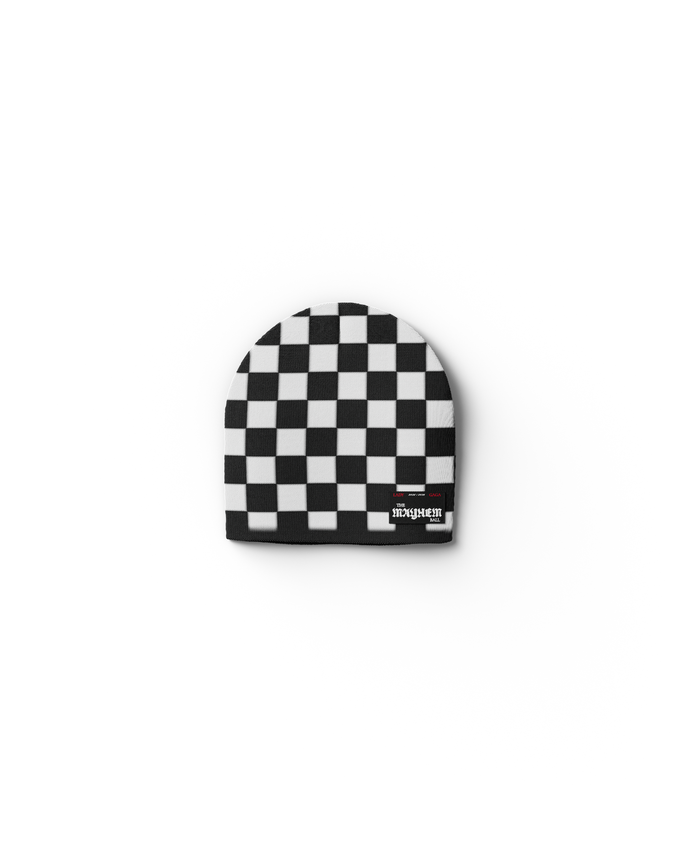 Off With Her Head White + Black Beanie Front