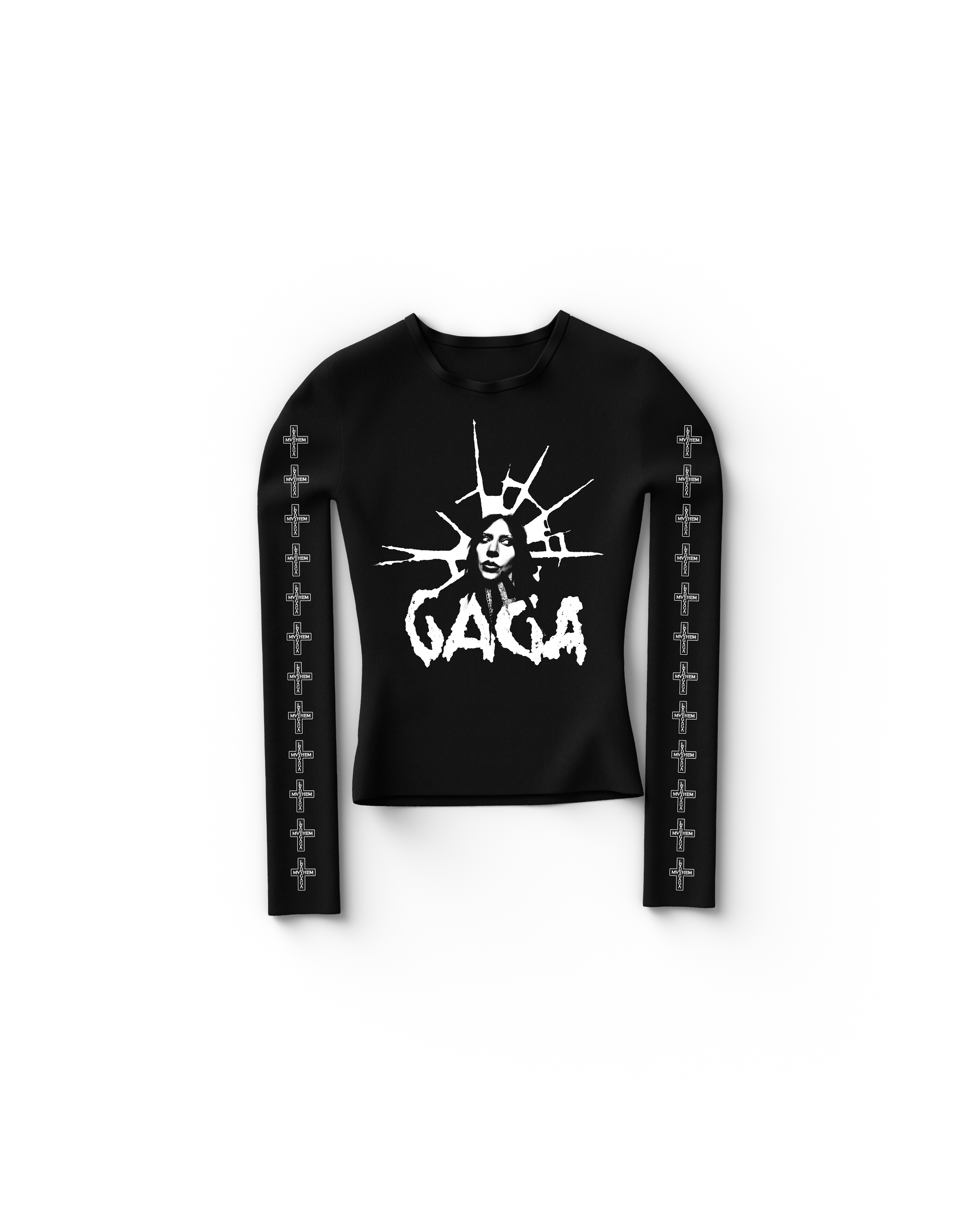 Cross Sleeve Fitted Longsleeve T-Shirt - Lady Gaga Official Store Cross Sleeve Fitted Longsleeve T-Shirt - Lady Gaga Official Store