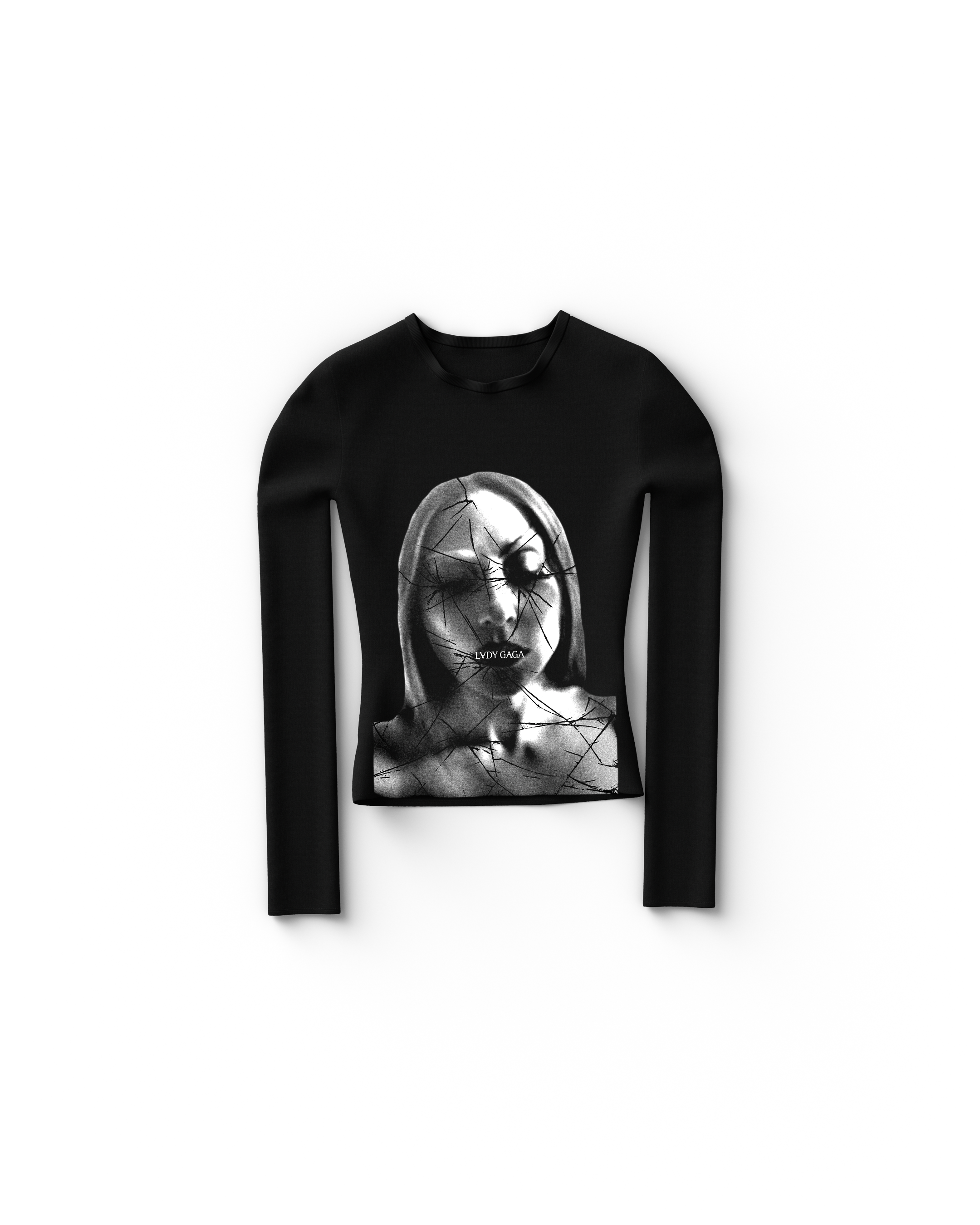 Broken Glass Fitted Longsleeve T-Shirt - Lady Gaga Official Store