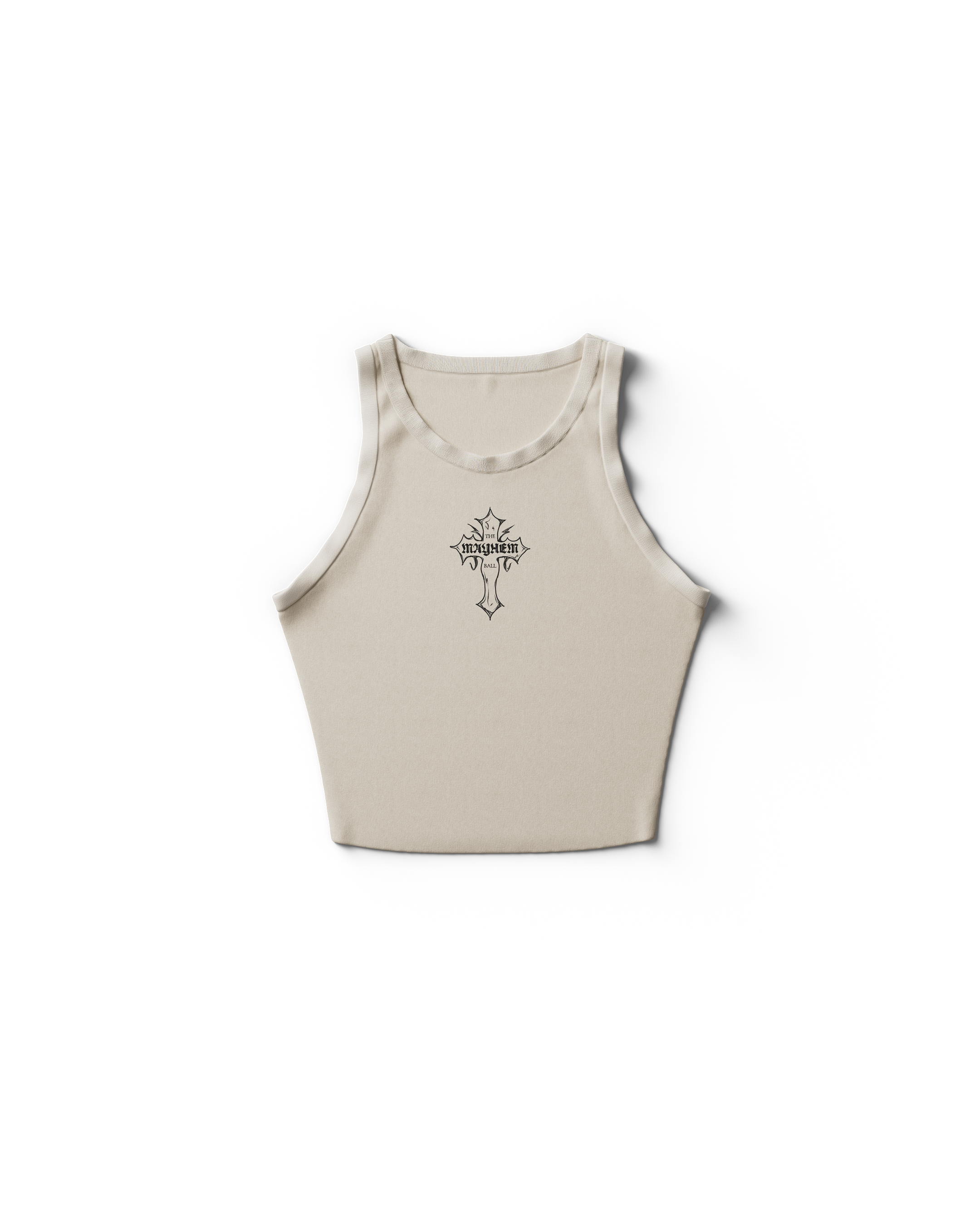 MAYHEM Cross Cropped Tank Front
