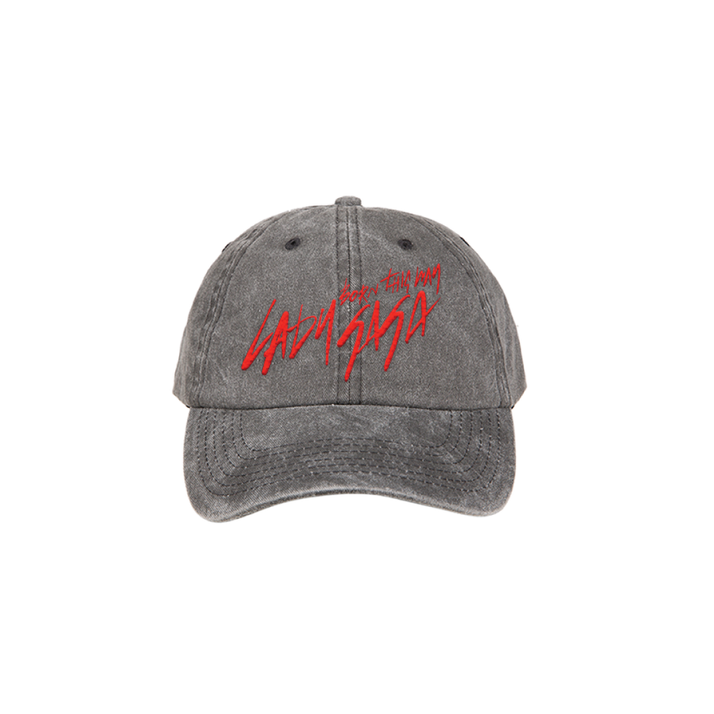 BORN THIS WAY WASHED DAD HAT